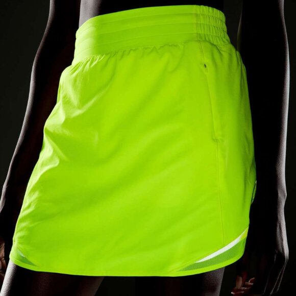 6925 Lululemon Hotty Hot High-Rise Skirt *Long in Highlight Yellow ($78) sz 10 - Picture 4 of 7